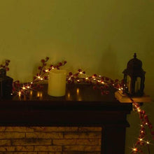 Load image into Gallery viewer, PEIDUO Christmas Clearance 6FT Christmas Artificial Garland with 88 Warm White Lights Battery Operated with Timer Hanging Vines for Holiday Indoor Bedroom Wall Decoration