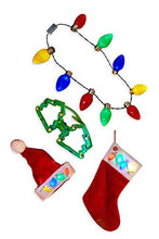 Load image into Gallery viewer, EAMBRITE Ugly Sweater Christmas Party Kit - LED Plush Santa Hats +LED Plush Santa Sock+ LED Christmas Bulb Necklace +Led Chritstmas Tree Eyeglasses Combo