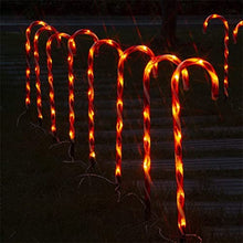 Load image into Gallery viewer, Vanthylit 8PK 64LT Candy Cane Pathway Markers Christmas Lawn Stake Lights for Outdoor Decorations