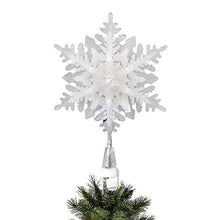 Load image into Gallery viewer, EAMBRITE Christmas Snowflake Treetop Lighted Four Layers Tree Topper with White Glitter for Christmas Tree Decoration