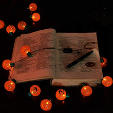 Load image into Gallery viewer, EAMBRITE Set of 4 Lit Up Pumpkin Necklace, 9 LEDs Battery-Operated 3 Flashing Modes Jack-O-Lantern Necklace Flashing String Lights for Halloween Holiday Festival Party