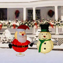 Load image into Gallery viewer, PEIDUO Light up Santa Claus and Snowman Suit,30 Inch Height with 100 Warm White Lights, Pre Lit Collapsible Christmas Decorations for Indoor Outdoor Holiday Yard Porch Patio Bedroom Lawn Garden Décor