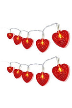 Load image into Gallery viewer, EAMBRITE Set of 2 10LT Red Heart String Lights Battery Operated for Bedroom Wedding Love Anniversary