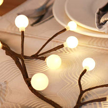 Load image into Gallery viewer, EAMBRITE Brown Twig Garland 8.8Ft 84 Led Frosted Ball Lights Indoor Outdoor Plug in for Christmas Patio Garden Wedding Party Bedroom