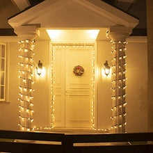 Load image into Gallery viewer, DELICHTER LED Lichterkette, 100 Warm-Weiße Runde Weihnachtslichterkette mit 8 Modi, Strombetrieb für innen, außen,Party, Fest, Weihnachten,Tannenbaum
