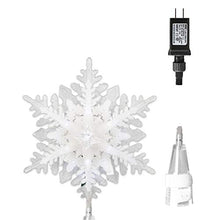 Load image into Gallery viewer, Padoo Christmas Clearance Lighted Snowflake Tree Topper Four Layers Tree Topper with White Glitter for Christmas Tree Decoration 809009C