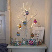 Load image into Gallery viewer, PEIDUO Easter Decorations for The Home, 2FT 24LT Easter Egg Tree Lighted with Battery Powered and Timer, Lighted Easter Tree Decor