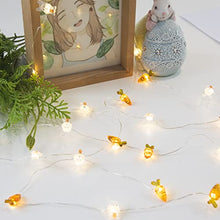 Load image into Gallery viewer, EAMBRITE Set of 2 Easter Decorations Lights 10Ft 60LT Easter Eggs Chick Fairy Lights and Carrot Bunny String Lights Set with Timer Battery Operated Spring Indoor Decor for Home Party Table Tree