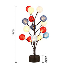 Load image into Gallery viewer, EAMBRITE Pre-Lit Easter Ornaments Tree 18in 15LT Fabric Ball Tabletop Tree Decorative Xmas Home Wedding Party Birthday(Red/Blue/White)