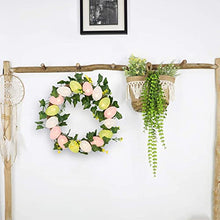 Load image into Gallery viewer, EAMBRITE Easter Egg Wreath 13” 16LT Spring Wreath with Timer Function Battery Operated for Front Door Window Wall