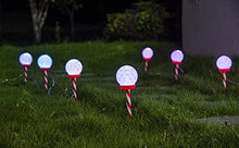 Load image into Gallery viewer, Vanthylit Christmas Decorations, 4PK RGB Shimmering Ball with Candy Cane Pathway Markers Decorative Lights Outdoor Stake Light Decoration