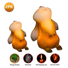 Load image into Gallery viewer, EAMBRITE Set of 2 LED Real Wax Mama & Baby Rabbits Flameless Candles Battery Operated with Timer Decor for Home Christmas Wedding Party Holiday Birthday Children¡¯s Room