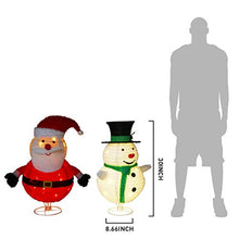 Load image into Gallery viewer, EAMBRITE Set of 2 30-Inch 100L LED Collapsible Snowman and Santa Claus Lighted Holiday Display for Christmas Seasonal Decor Indoor Outdoor Xmas Yard Decoration
