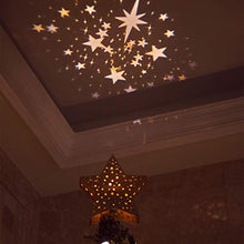 Load image into Gallery viewer, Vanthylit Gold Star Christmas Tree Topper with Built-in Rotating Warm White Star Projector for Christmas Tree Decorations