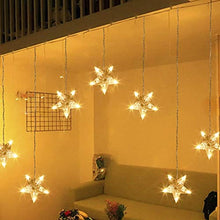 Load image into Gallery viewer, Eambrite Star Curtain String Lights with Twinkle Lights Warm White Window Fairy Lights with Waterproof Transformer Christmas Star Decoration Lights for Indoor and Outdoor Decoration