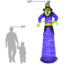 Load image into Gallery viewer, Eambrite Halloween inflatables Decorations 10FT Inflatable Witch Outdoor Lights Mains Powered Blow up Yard Decorations Waterproof for Front Door Garden Lawn Party Décor