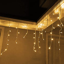 Load image into Gallery viewer, Eambrite Outdoor Christmas Lights 320 LED 32ft Icicle Lights Plug in String Lights Outside Lights with Memory for Home/Party/Christmas Decorations (10m, Warm White)