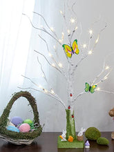 Load image into Gallery viewer, EAMBRITE Tabletop Tree Spring Decor, Easter Tree with Timer Battery Powered, White Birch Tree Rustic Farmhouse Centerpiece Table Artificial Twig Tree Decorations for Home Party Indoor (2 FT/24 LED)