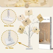 Load image into Gallery viewer, Vanthylit Money Tree Gift Holder, Lighted Tabletop Birch Tree with 12 Clips and 6 Greeting Cards, Photo Decorations for Birthday Wedding Christmas Graduation Gifts(2FT 24 LED Warm White)
