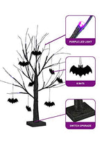Load image into Gallery viewer, Eambrite Halloween Deko Fledermaus 24 LEDs Lichterbaum, Halloween Dekoration Batterie lila Licht mit Timer Funktion, Halloween Baumbeleuchtung für Kinder Party Indoor Wohnung