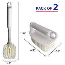 Load image into Gallery viewer, Set of 2 Dish Brush Set Washing Bristles Built-in Food Scrubber Dish Cleaning Brush with Holder for Kitchen Sink Shower Bathroom