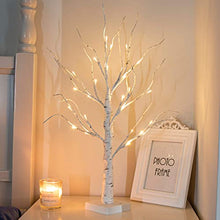 Load image into Gallery viewer, Vanthylit White Twig Christmas Tree with Lights 2FT Tabletop Birch Tree with 24 Warm White LEDs Battery Operated LED Birch Tree for Home Party Wedding Easter Christmas Decoration