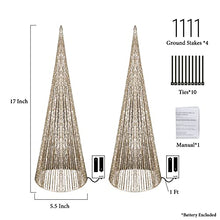 Load image into Gallery viewer, PEIDUO Christmas Cone Tree Light, 2PK LED Lighted Cone Tree Battery Powered with 60 Warm White Lights, Outdoor Christmas Decoration for Bedroom Party Indoor Decor