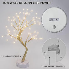 Load image into Gallery viewer, KELANCHY 20'' Twinkling Fairy Lights Spirit Tree with 108 LED, DIY Artificial Tree Lamp with Timer, Tabletop Bonsai Tree Light As Room Trees Decor (Warm Glow)