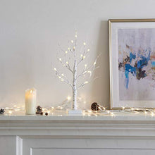 Load image into Gallery viewer, Eambrite Twig Christmas Tree 2FT Frosted Ball White Birch Tree with 24 Warm White Lights Battery Operated Tabletop Tree for Christmas Home Party Wedding Indoor Decoration