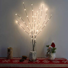 Load image into Gallery viewer, Vanthylit 2PK 30'' Twig Brown Branch with a Thin Layer of Snow with Fairy LED Lights 50LED Battery Operated Lighted Decoration Indoor Outdoor Use(Vase Excluded)
