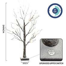 Load image into Gallery viewer, EAMBRITE Battery-Operated 24" Snow Bonsai Tree Lights with 24 Warm White LED for Indoor use Tabletop Tree Light for Home Decor