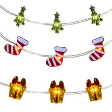 Load image into Gallery viewer, Vanthylit Christmas Decoration Lights Set of 3 Theme Fairy Lights with 30 LED Trees Socks and Gift Boxes Battery Powered with 8 Lighting Modes Waterproof for Indoor and Outdoor