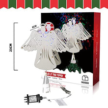 Load image into Gallery viewer, EAMBRITE Christmas Tree Topper Silver Angel Tree Topper Projector with Multi-colour Ripple Effect Plug in for Indoor Outdoor Christmas Tree Decoration