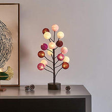 Load image into Gallery viewer, EAMBRITE Pre-Lit Easter Tree Light 18in 15LT Christmas Yarn Ball Tabletop Lamp Decorative Home Wedding Party(White/Pink/Wine red/Rose Red)