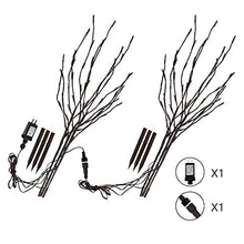 Load image into Gallery viewer, Vanthylit Set of 2 3PK 30" Brown Lighted Twig Stakes 120 Warm White Pathway Light for Outdoor and Indoor (Vase Excluded)