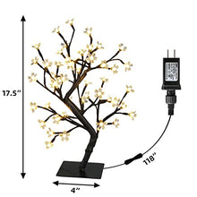 Load image into Gallery viewer, PEIDUO 17.5” Lighted Cherry Blossom Tree 48 Warm White Lights Plug in Adapter Light up Bonsai Tree for Christmas Indoor Home Bedroom Office Living Room Tabletop Tree Night Light Artificial Plants