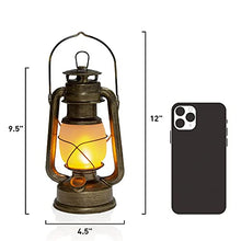 Load image into Gallery viewer, Set of 2-EAMBRITE 9.5 Inch LED Lantern, Bronze Plastic Lantern, Battery Powered Traditional Look LED Lighting, Warm and Bright White Light, Indoor and Outdoor