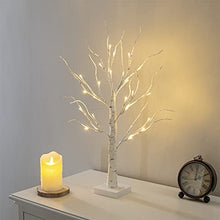 Load image into Gallery viewer, Vanthylit White Twig Christmas Tree with Lights 2FT Tabletop Birch Tree with 24 Warm White LEDs Battery Operated LED Birch Tree for Home Party Wedding Easter Christmas Decoration