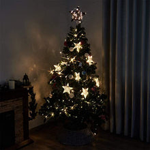 Load image into Gallery viewer, PEIDUO Christmas Rattan Star Tree Topper Adapter Plug in with 40 Warm White Lights Rustic LED Light Up Tree Topper Decoration for Christmas Tree