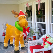 Load image into Gallery viewer, Eambrite 6FT Light up Inflatable Reindeer Christmas decorations Outdoor Mains Powered Blow up Reindeer Yard Decorations Waterproof for Front Door Garden Lawn Party