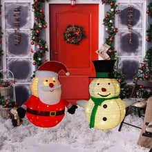 Load image into Gallery viewer, PEIDUO Light up Santa Claus and Snowman Suit,30 Inch Height with 100 Warm White Lights, Pre Lit Collapsible Christmas Decorations for Indoor Outdoor Holiday Yard Porch Patio Bedroom Lawn Garden Décor