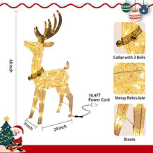 Load image into Gallery viewer, Vanthylit Christmas Decorations, 48'' White Standing Deer with 70 Warm White LED Lights for Christmas Lights Outdoor Decor