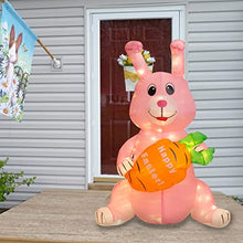Load image into Gallery viewer, EAMBRITE Easter Decorations 4FT Inflatable Easter Bunny Outdoor Lights Mains Powered Blow up Yard Decorations Waterproof for Front Door Garden Lawn Party Décor
