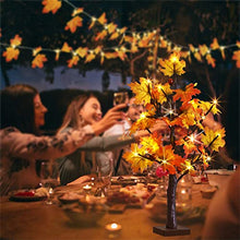 Load image into Gallery viewer, EAMBRITE Fall Tree 24 Inch Maple Tree with 24 LED Timer Battery Operated Autumn Tabletop Tree for Fall Thanksgiving Harvest Wedding Home Halloween Decorations