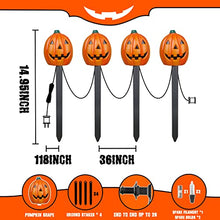 Load image into Gallery viewer, Vanthylit 4PK Halloween Pathway Light with 20LT Clear Bulbs Lights Pumpkin Stakes Light for Outdoor Halloween Decorations