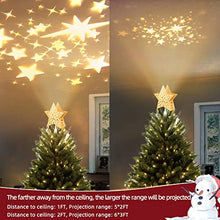 Load image into Gallery viewer, PEIDUO 11" 4LT Christmas Tree Topper Gold Star with Rotating Magic Ball for Xmas Tree Decoration