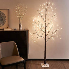 Load image into Gallery viewer, EAMBRITE 6FT Snowy Christmas Twig Tree Pre-Lit with 288 Warm White Lights Mains Powered Tree Decorations Waterproof for Outdoor and Indoor Décor