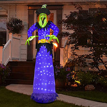 Load image into Gallery viewer, Vanthylit 10FT Halloween Inflatable Witch Outdoor Decoration Light with 220LT Build-in Cool White LED Lights, Blow Up Witch for Halloween Decorations Outdoor Yard Garden Lawn