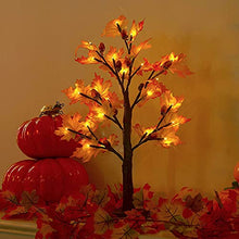 Load image into Gallery viewer, EAMBRITE Artificial Plants Maple Leave Display Tree with Lights Battery Operated LED Twig Tree Decoration for Party Wedding Home (2FT/60CM)