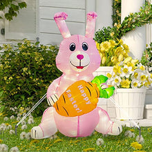 Load image into Gallery viewer, PEIDUO Easter Decorations, Inflatable Easter Bunny with LED Lights, Easter Inflatables Outdoor Decorations with Sandbag and Stakes, Easter Blow up Yard Decorations for Holiday Garden Lawn Party (4FT)